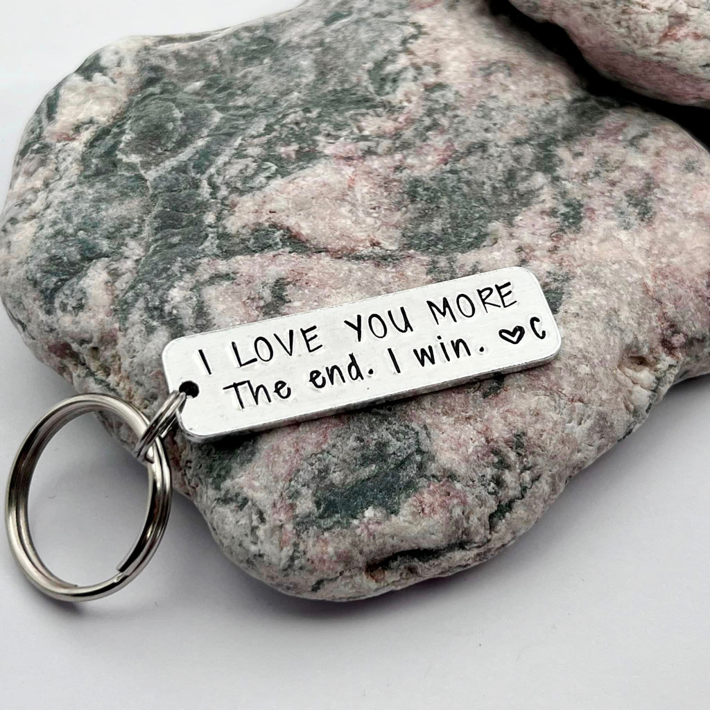 'I Love You More. The End. I Win.' Couple's Keyring