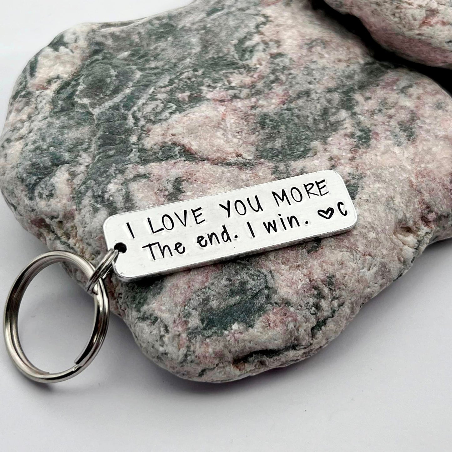 'I Love You More. The End. I Win.' Couple's Keyring