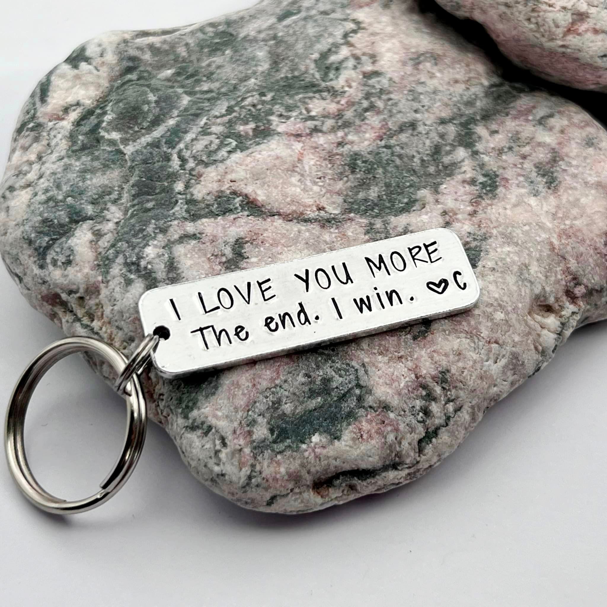 'I Love You More. The End. I Win.' Couple's Keyring