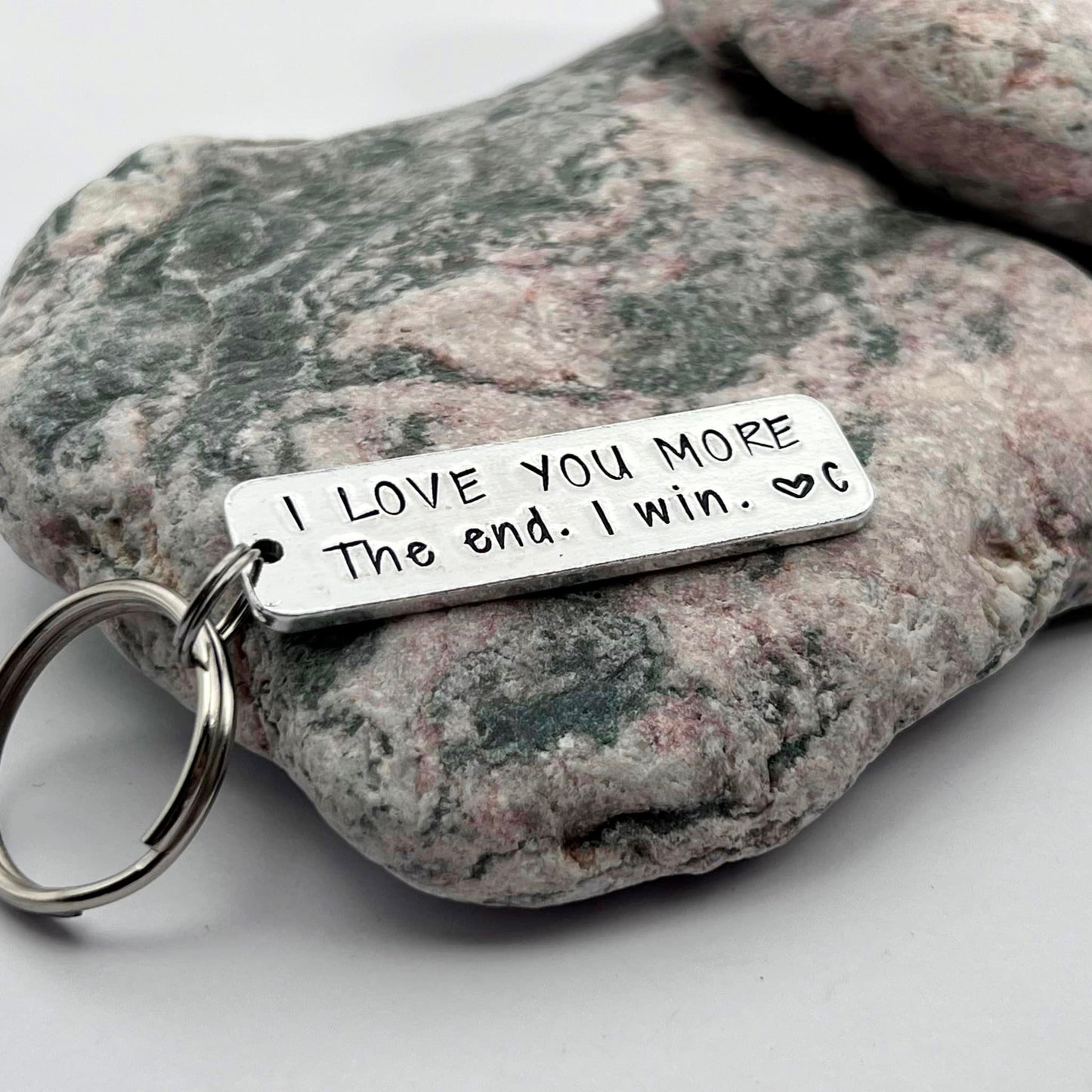 'I Love You More. The End. I Win.' Couple's Keyring