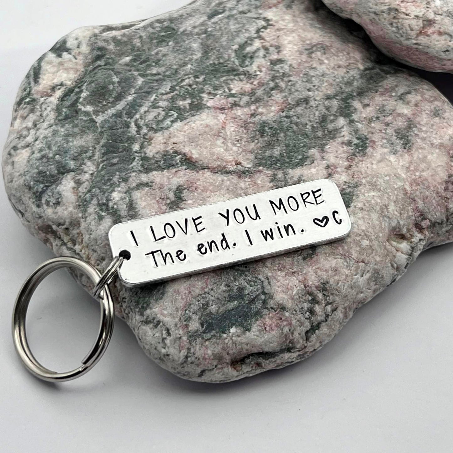 'I Love You More. The End. I Win.' Couple's Keyring