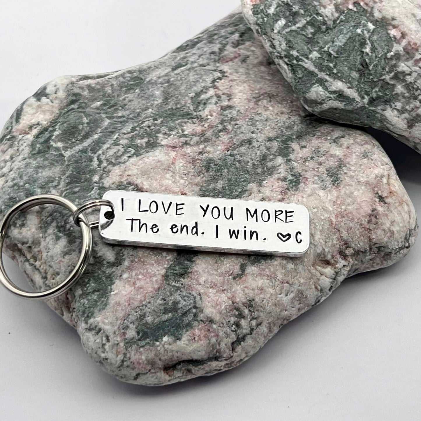 'I Love You More. The End. I Win.' Couple's Keyring