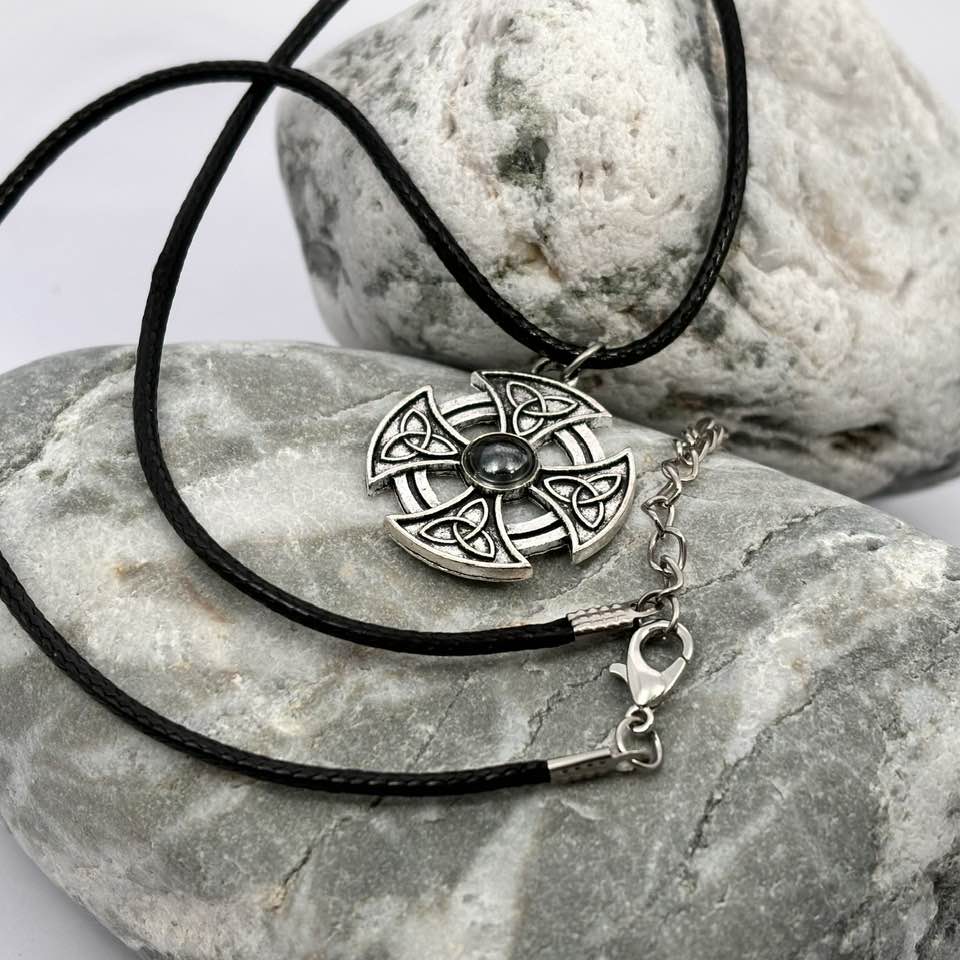 Celtic Knot Cross Round Pendant Necklace