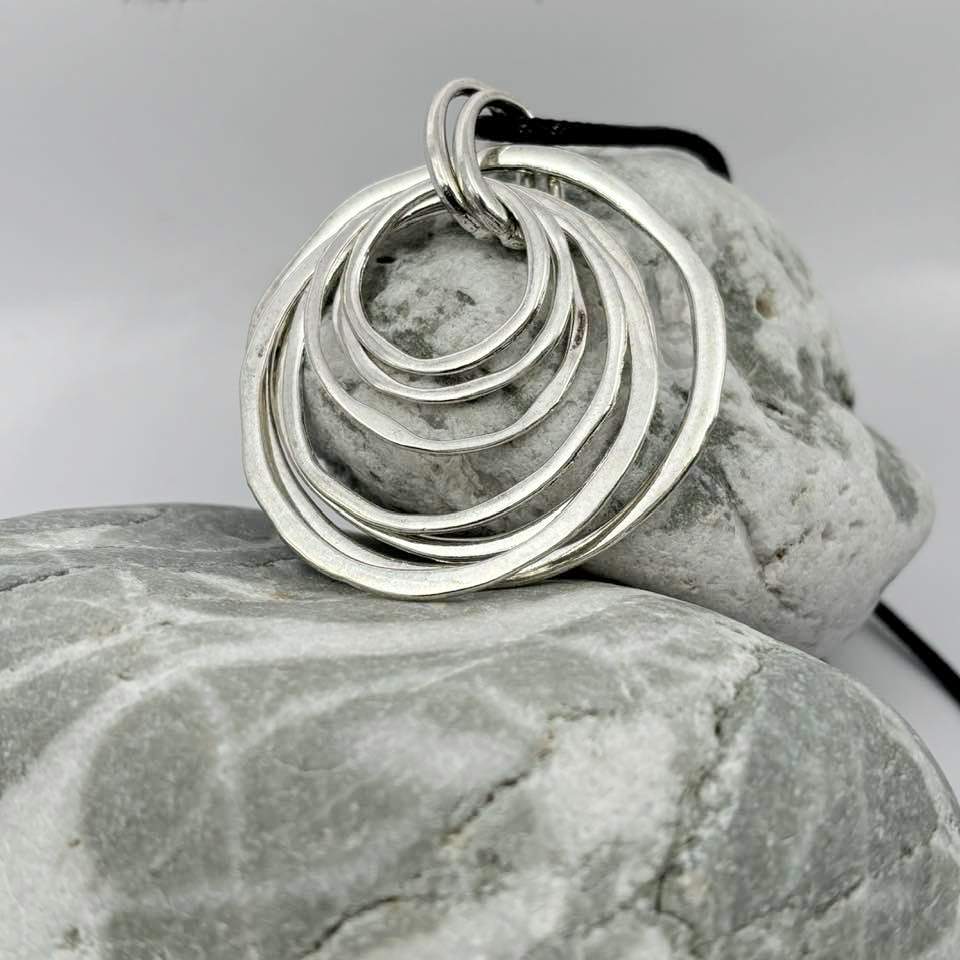 Circle double sided pendant necklace