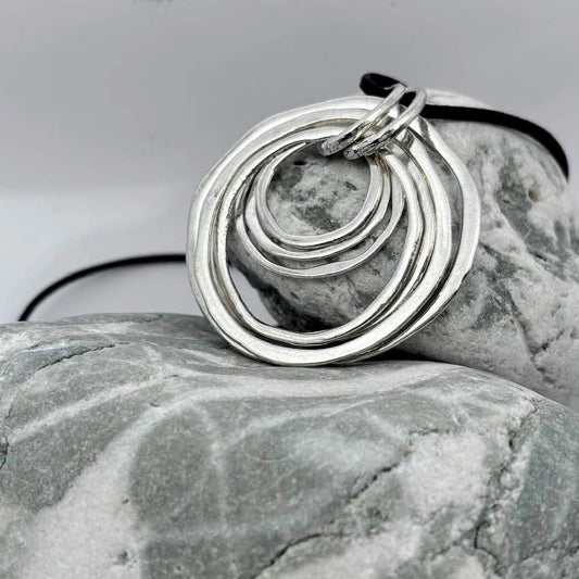 Circle double sided pendant necklace