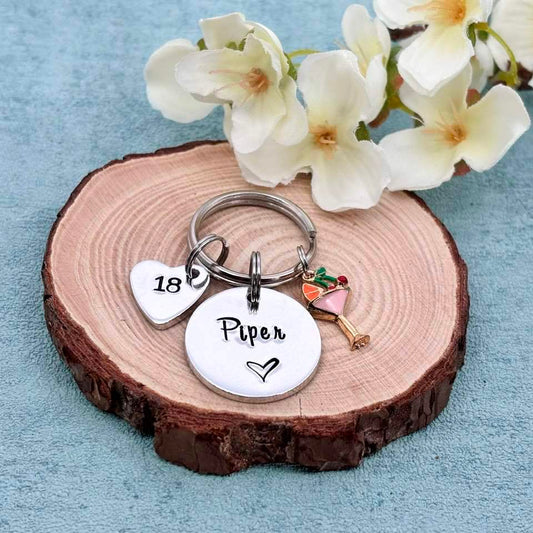 Girls 18th Birthday Gift, 18th Birthday Keyring, Personalised Eighteenth Birthday Keyring