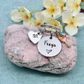 Girls 21st Birthday Gift, 21st Personalised Birthday Keyring for Her, Name Keyring