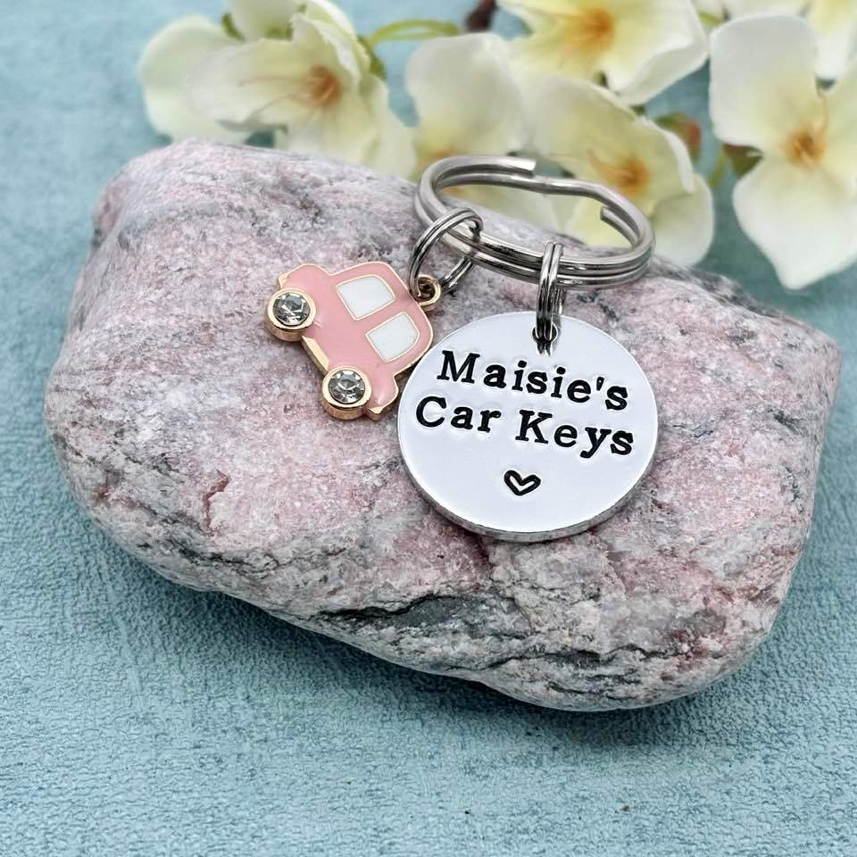 New Driver Keyring, First Car Gift, New Car Personalised Name Keyring