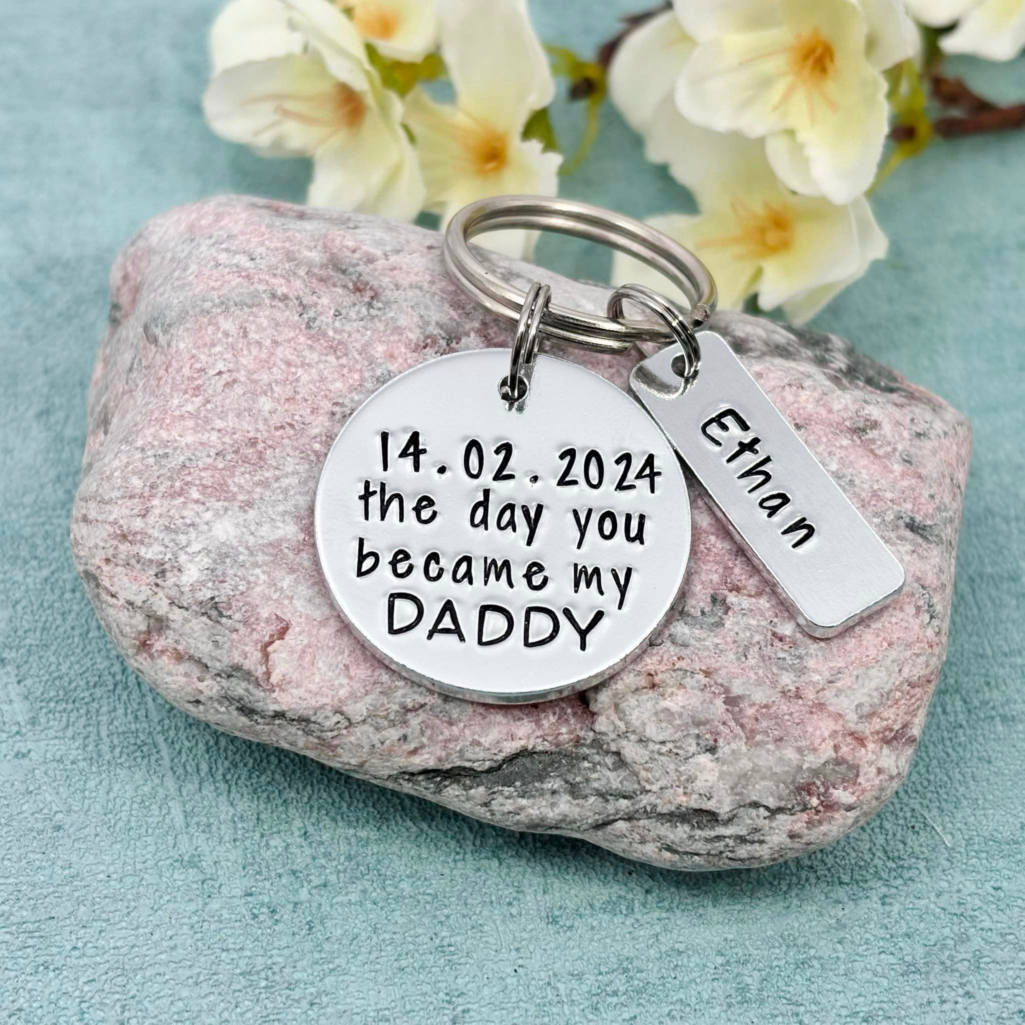'The Day You Became My Daddy' Keyring