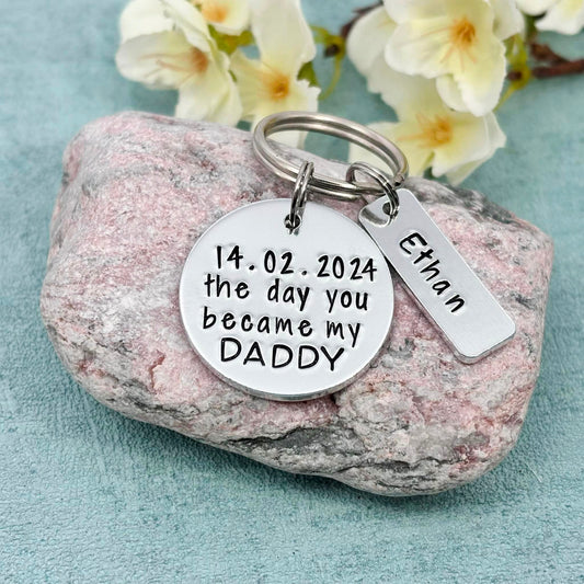 'The Day You Became My Daddy' Keyring