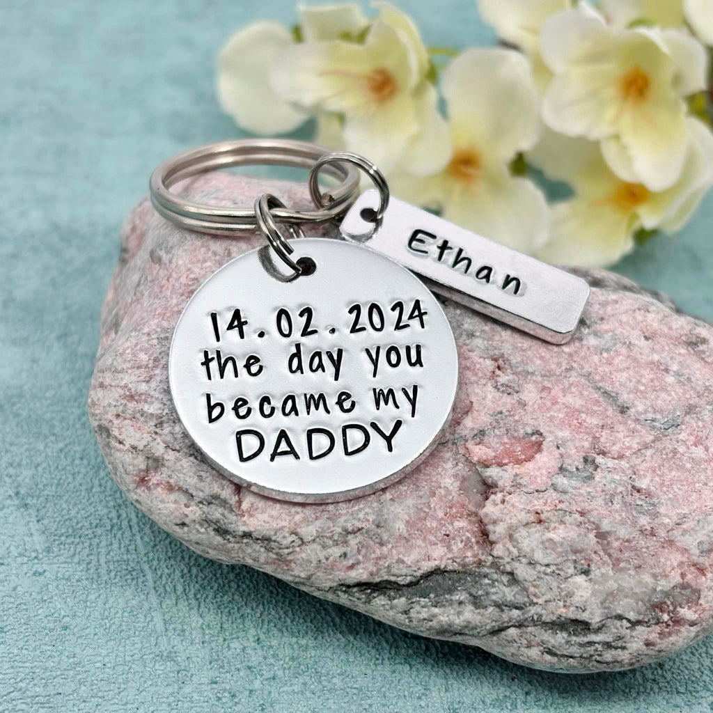 'The Day You Became My Daddy' Keyring