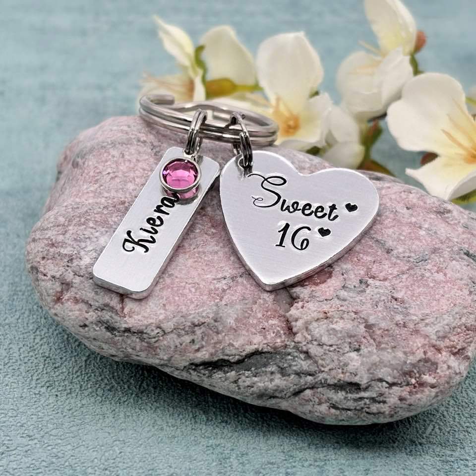 'Sweet 16' Keyring with Birthstone