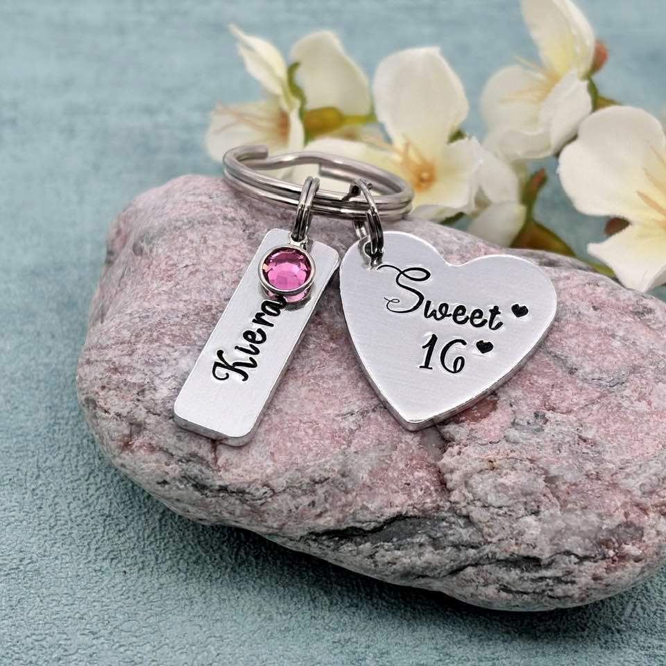 'Sweet 16' Keyring with Birthstone