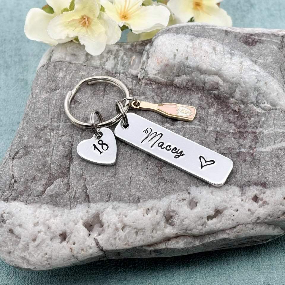 Girls 18th Birthday Gift, 18th Birthday Keyring, Personalised Eighteenth Birthday Keyring