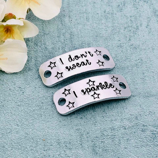 'I don't sweat I sparkle' Trainer Tags