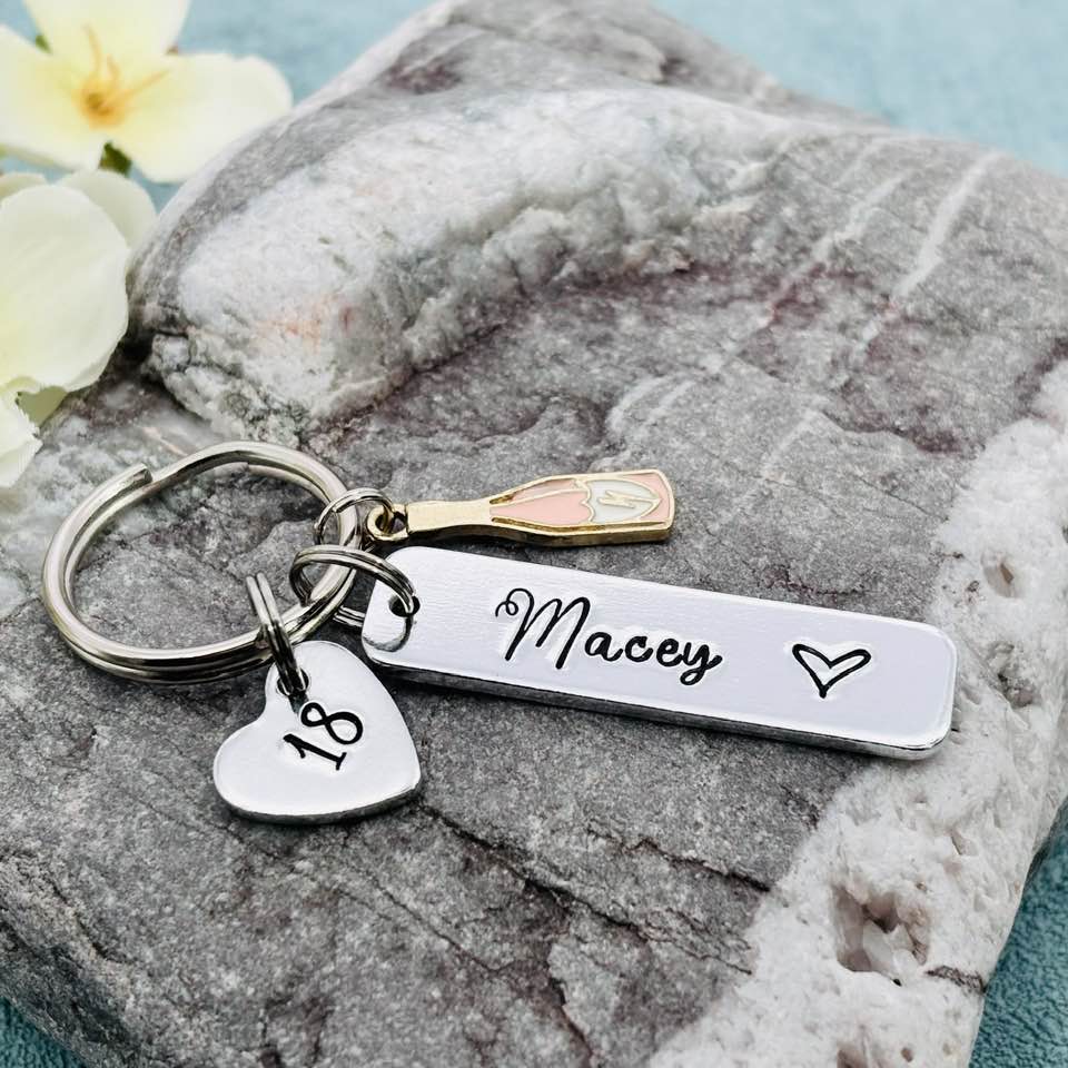 Girls 18th Birthday Gift, 18th Birthday Keyring, Personalised Eighteenth Birthday Keyring