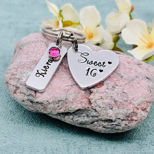 'Sweet 16' Keyring with Birthstone
