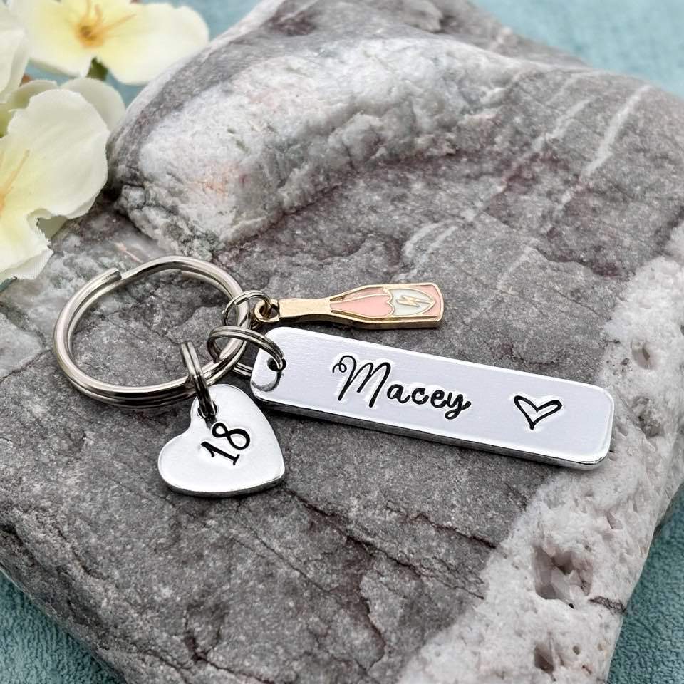 Girls 18th Birthday Gift, 18th Birthday Keyring, Personalised Eighteenth Birthday Keyring