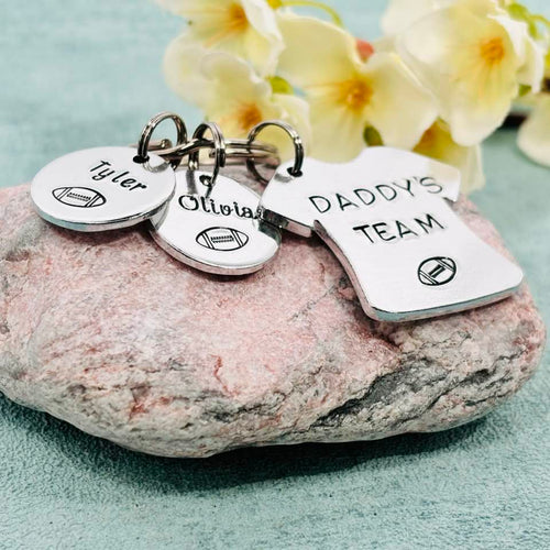 'Daddy's Team' Rugby Player Keyring