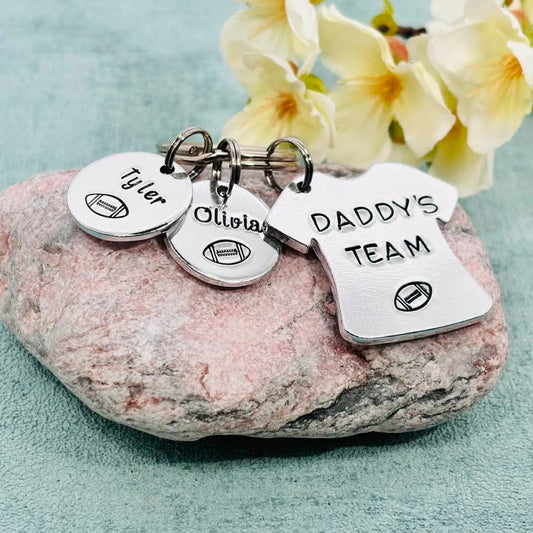 'Daddy's Team' Rugby Player Keyring