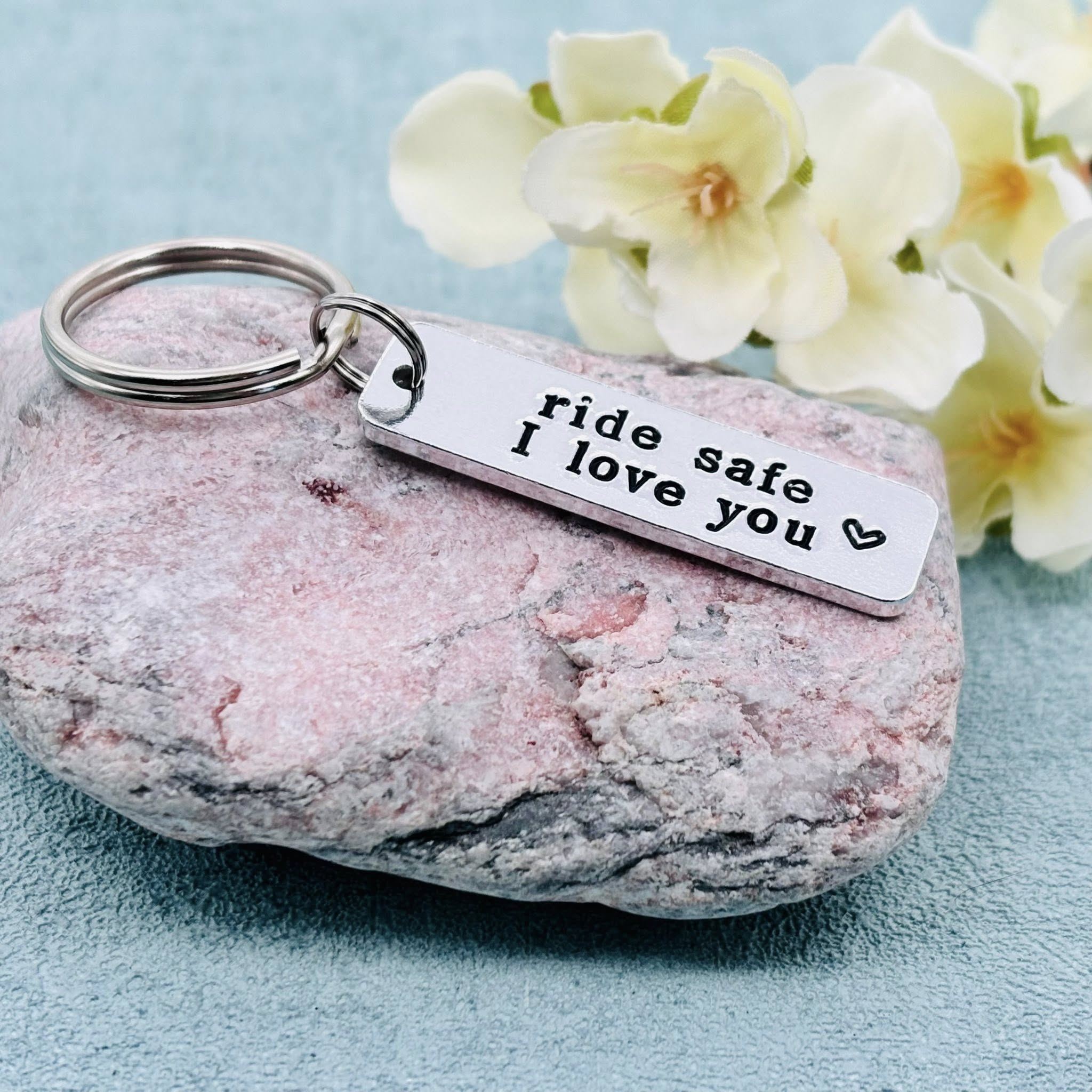 Motorbike Keyring, Ride Safe I Love You, Valentines Gift for Him