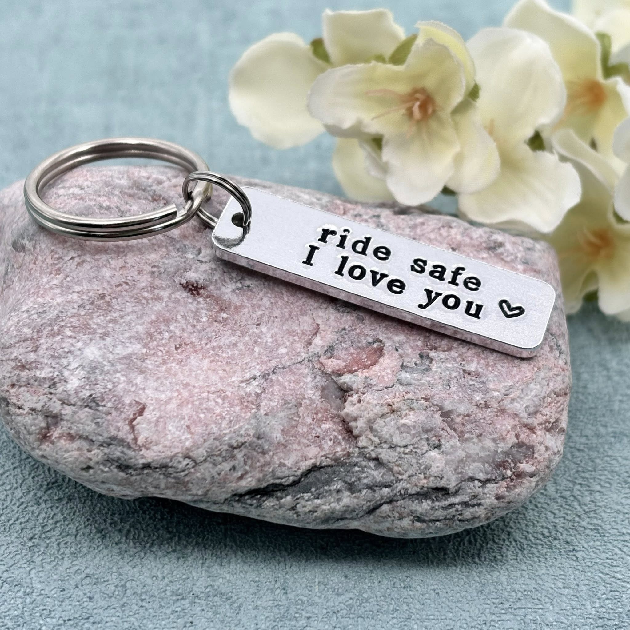 Motorbike Keyring, Ride Safe I Love You, Valentines Gift for Him