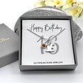 Sterling Silver 16th Birthday Necklace with Birthstone
