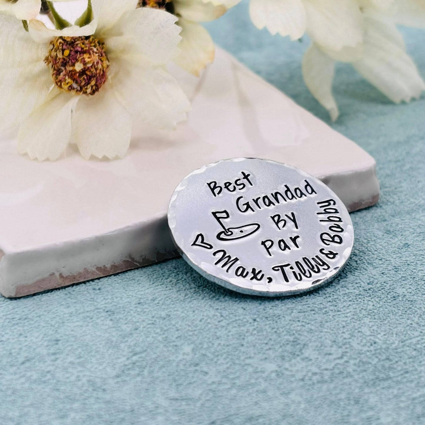 Best Grandad By Par Aluminium Golf Ball Marker, Father's Day Gift