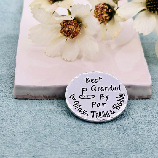 Best Grandad By Par Aluminium Golf Ball Marker, Father's Day Gift