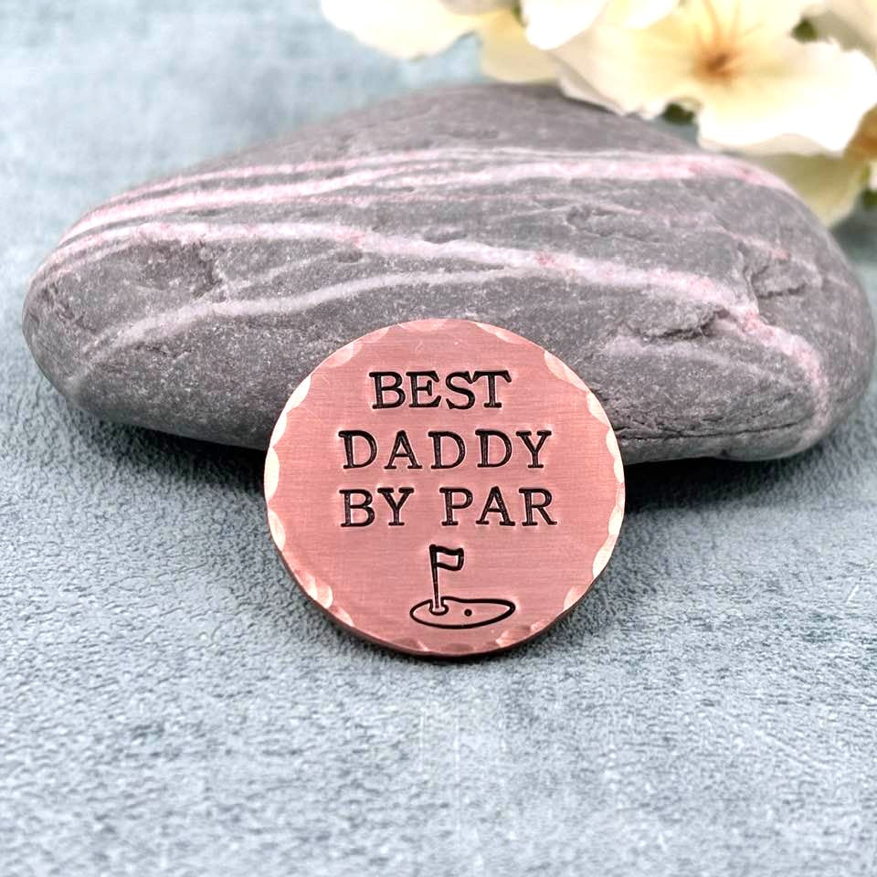 Best Daddy By Par, Copper Golf Ball Marker, Father's Day Gift