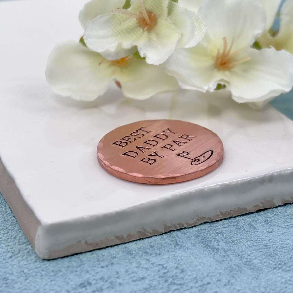 Best Daddy By Par, Copper Golf Ball Marker, Father's Day Gift