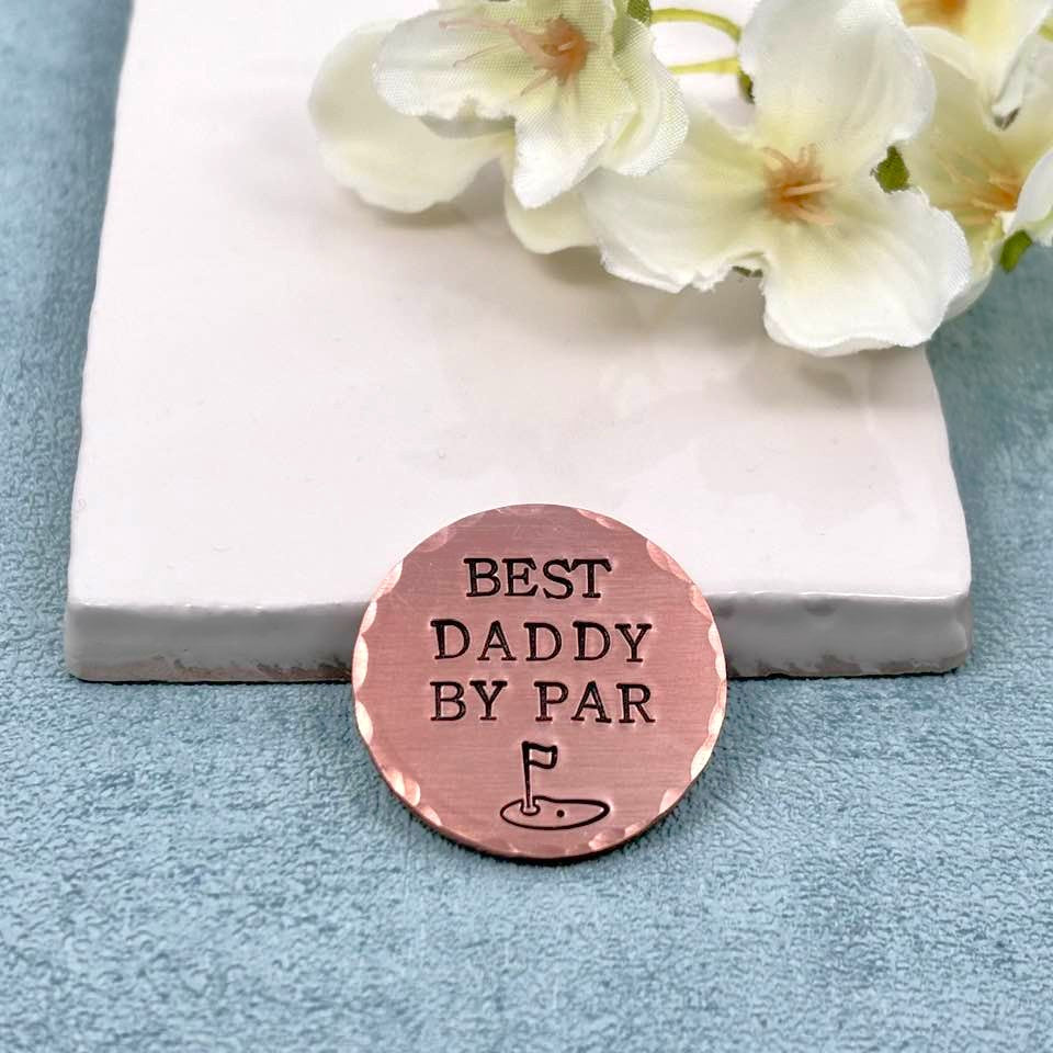 Best Daddy By Par, Copper Golf Ball Marker, Father's Day Gift