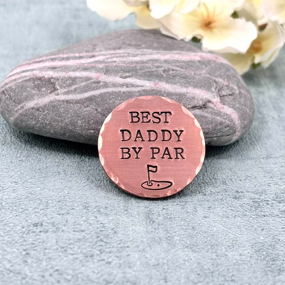 Best Daddy By Par, Copper Golf Ball Marker, Father's Day Gift