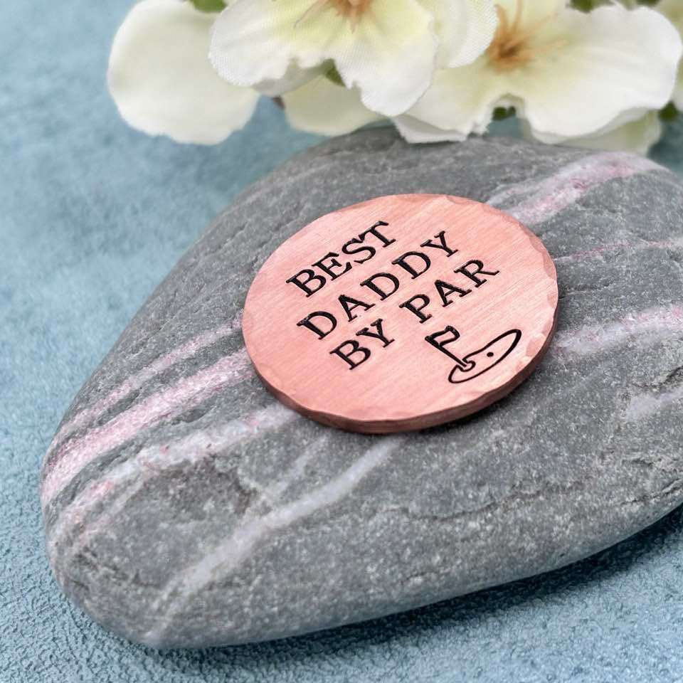 Best Daddy By Par, Copper Golf Ball Marker, Father's Day Gift