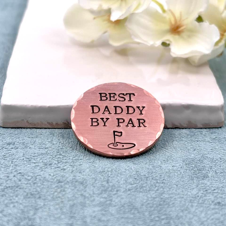 Best Daddy By Par, Copper Golf Ball Marker, Father's Day Gift