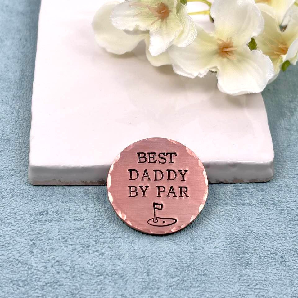 Best Daddy By Par, Copper Golf Ball Marker, Father's Day Gift