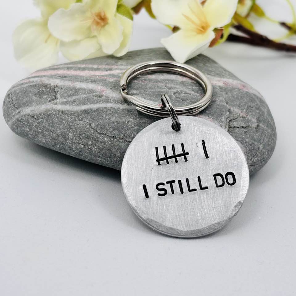 6th Wedding Anniversary Keyring, Personalised Iron Anniversary Gift