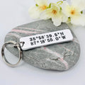 Personalised Coordinates Keyring, Where We Met Gift, Anniversary Keepsake for Couples