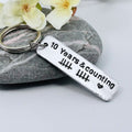 10th Anniversary Aluminium Keyring, Tally Mark Gift, 10 Years Wedding Keepsake for Husband or Wife