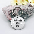 10th Anniversary Aluminium Keyring, Tally Mark "I Still Do", 10 Years Wedding Keepsake for Husband or Wife
