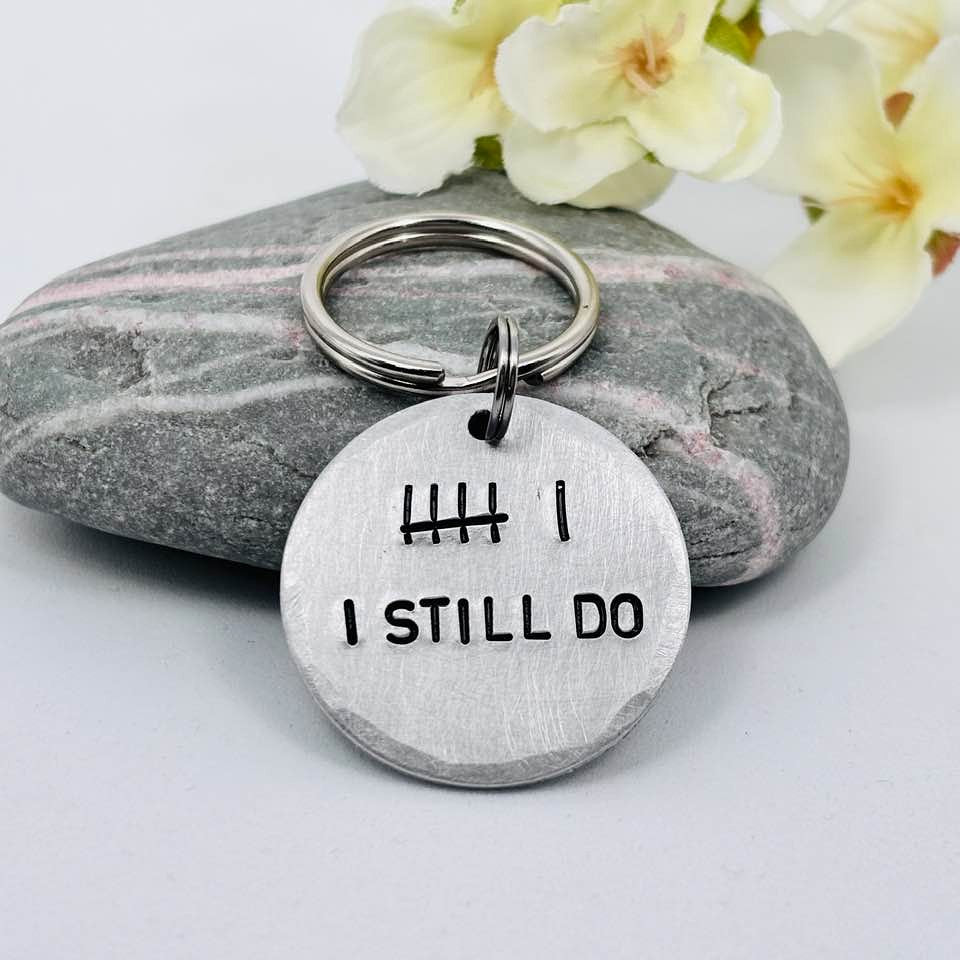 6th Wedding Anniversary Keyring, Personalised Iron Anniversary Gift