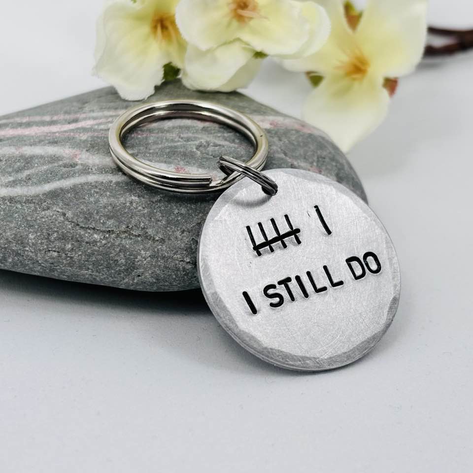 6th Wedding Anniversary Keyring, Personalised Iron Anniversary Gift