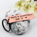 7th Wedding Anniversary Copper Keyring, Personalised 7 Year Copper Anniversary Gift for Husband or Wife