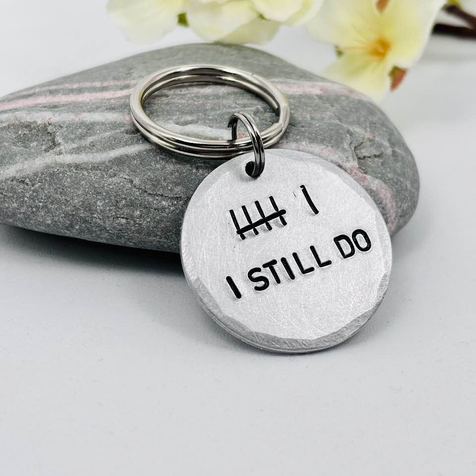6th Wedding Anniversary Keyring, Personalised Iron Anniversary Gift