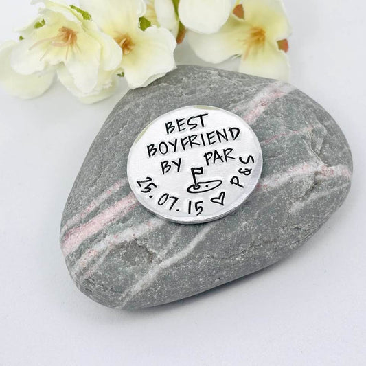 Best Boyfriend By Par Aluminium Golf Ball Marker, 10th Anniversary Gift