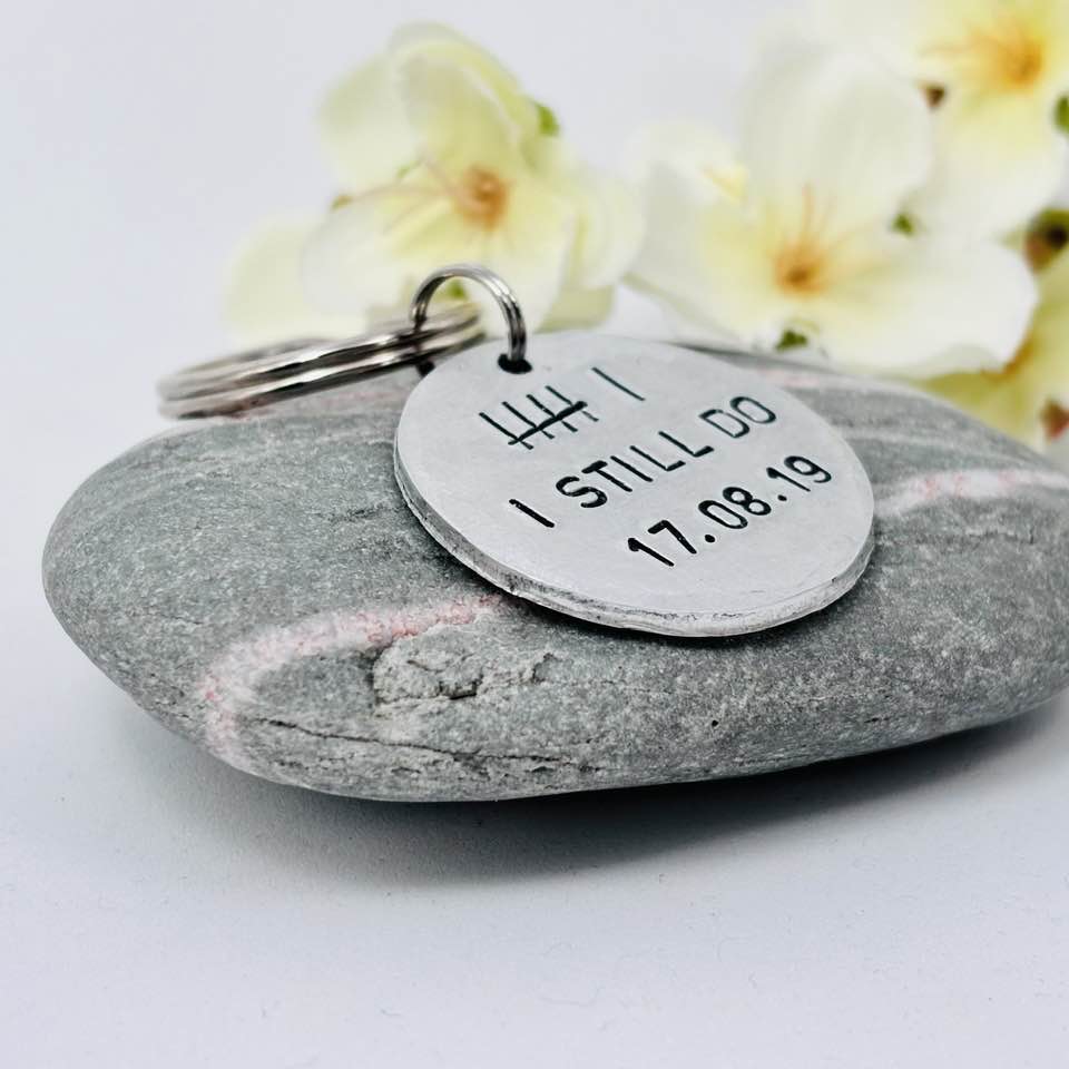 6th Wedding Anniversary Keyring, Personalised Iron Anniversary Gift
