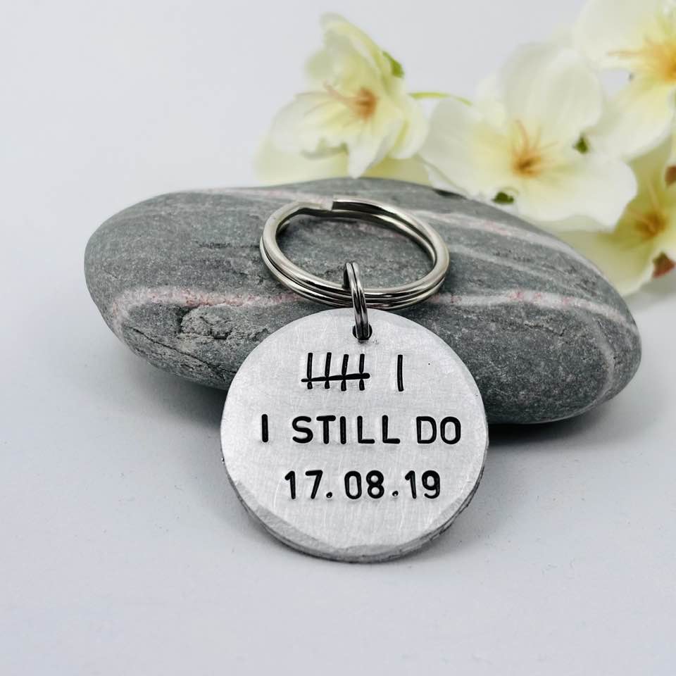6th Wedding Anniversary Keyring, Personalised Iron Anniversary Gift
