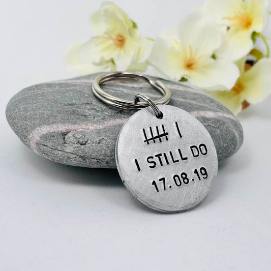 6th Wedding Anniversary Keyring, Personalised Iron Anniversary Gift
