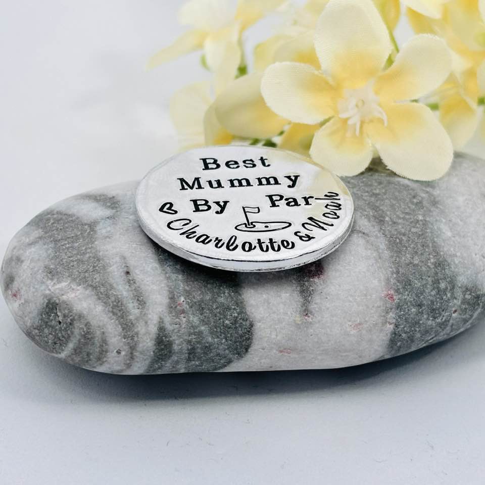 Best Mummy By Par Aluminium Golf Ball Marker, Mother's Day Gift