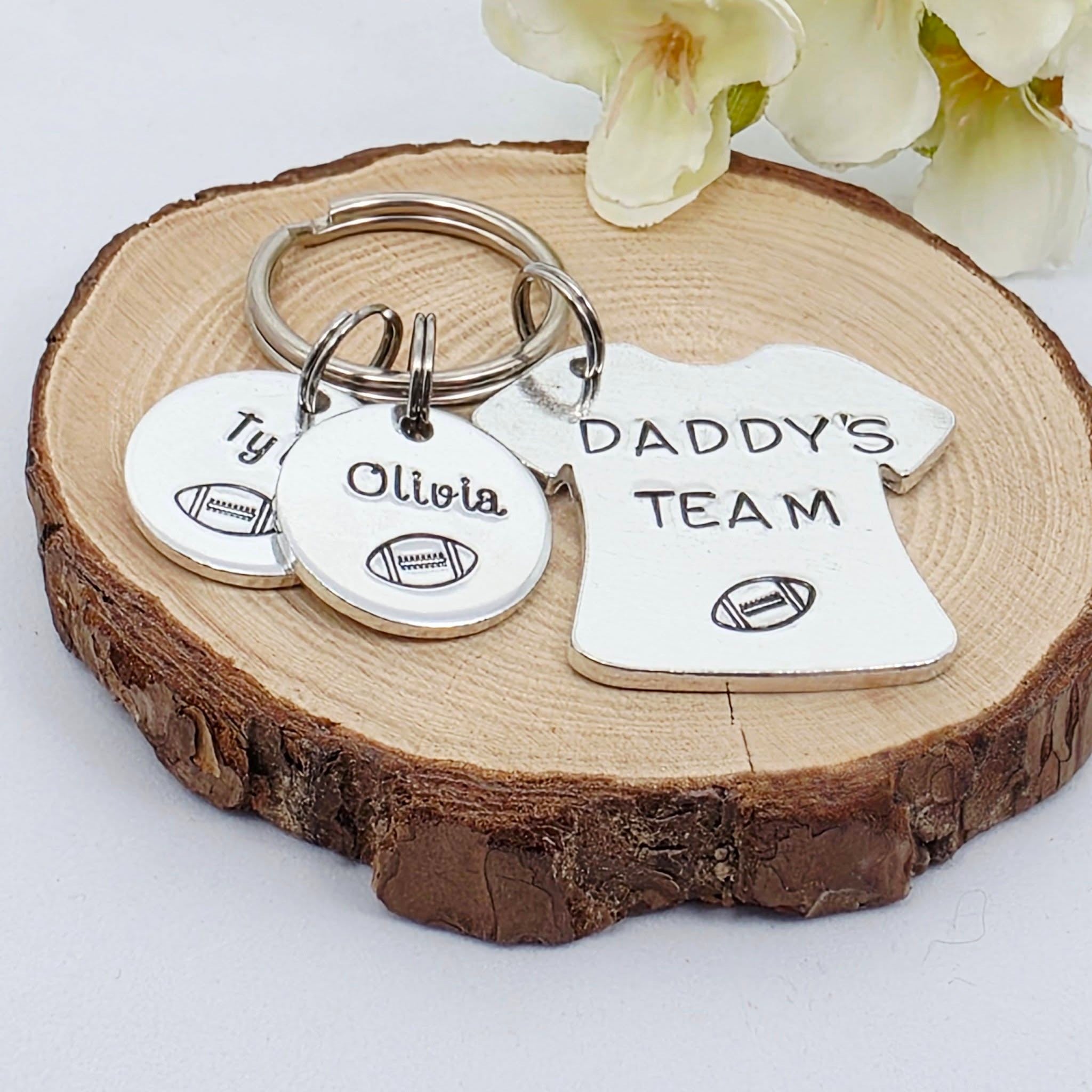 'Daddy's Team' Rugby Player Keyring